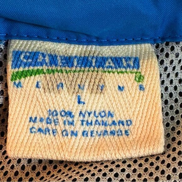 Cheetah Vintage Black Blue  Windbreaker Men L Full Zip Vinted Pockets Hood. - Picture 10 of 12